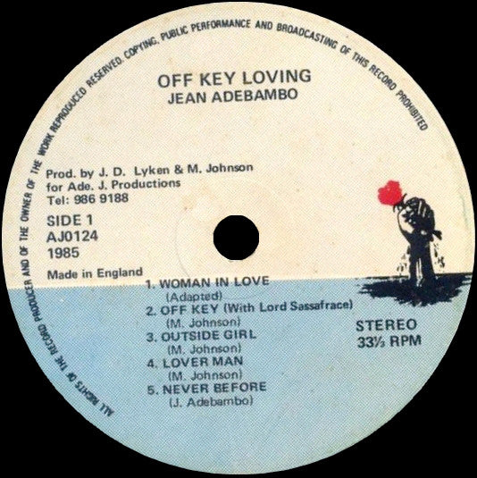 Jean Adebambo ‎– Off Key Loving – Massive international- London