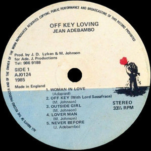 Jean Adebambo ‎– Off Key Loving